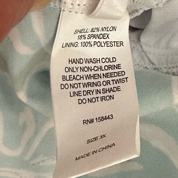 Womens Aqua Couture 3X Tankini Padded Keyhole Swim Swimwear Tank Top Blue NWT - Picture 9 of 10